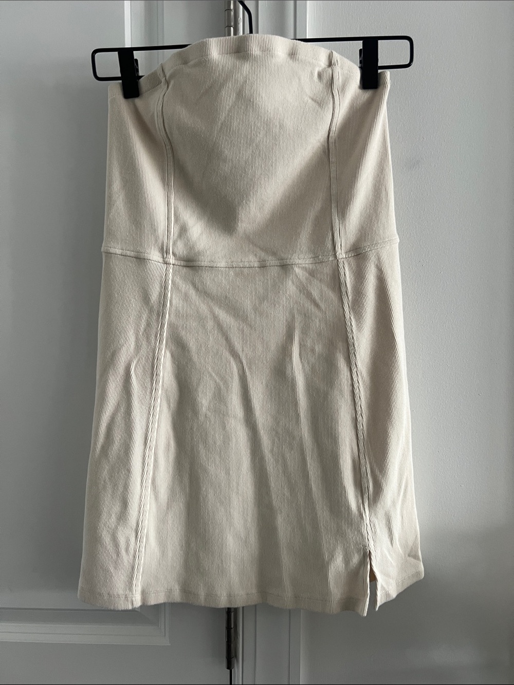 American Eagle Cream Strapless Mini Dress with Subtle Seams